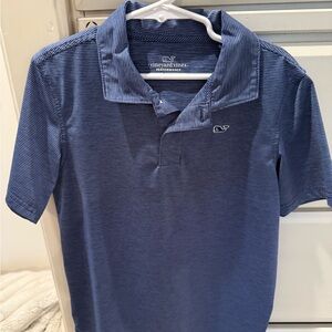 Vineyard Vines Navy and White Striped Polo